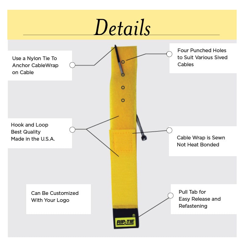 Rip-Tie - HH-14 - One Inch Wide CableWrap with H&L Attachment 1