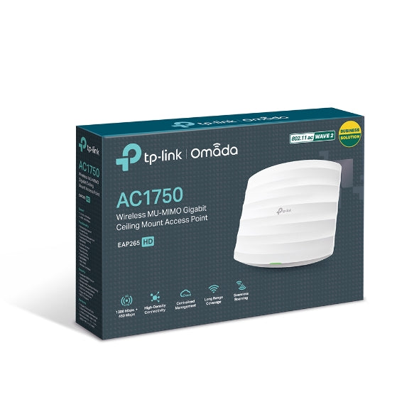 TP-Link - EAP265 HD - AC1750 WRLS MU-MIMO GIGABIT ACCS CEILING MOUNT ACCESS POINT