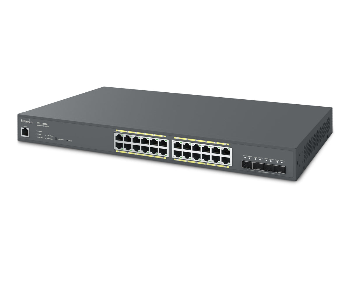 EnGenius - ECS1528FP - 24-Port Cloud Managed 1U Rack-Mount 19