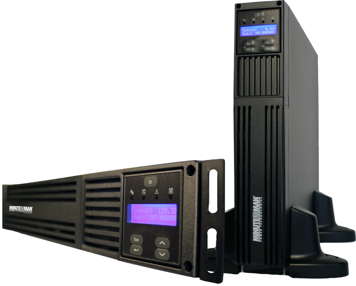 Minuteman - EXR3000RT2U - 5 EXR Series True Sine Wave Extended Runtime Line Interactive UPS Rack/Tower/Optional Wallmount Dot Matrix LCD Display
