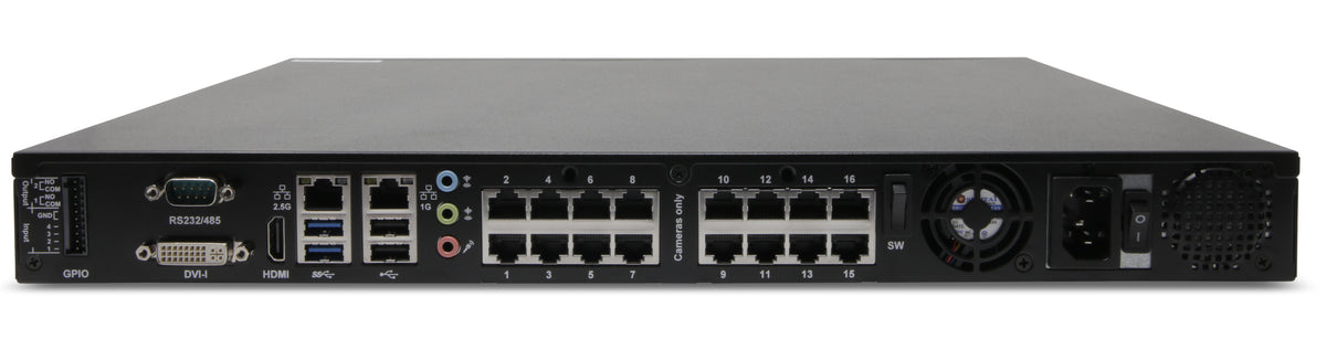 ExacqVision - IP16-08T-GPL-E - 8TB PoE+ G-Series IP Desktop NVR Linux with 16 IP Enterprise licenses (16 max)