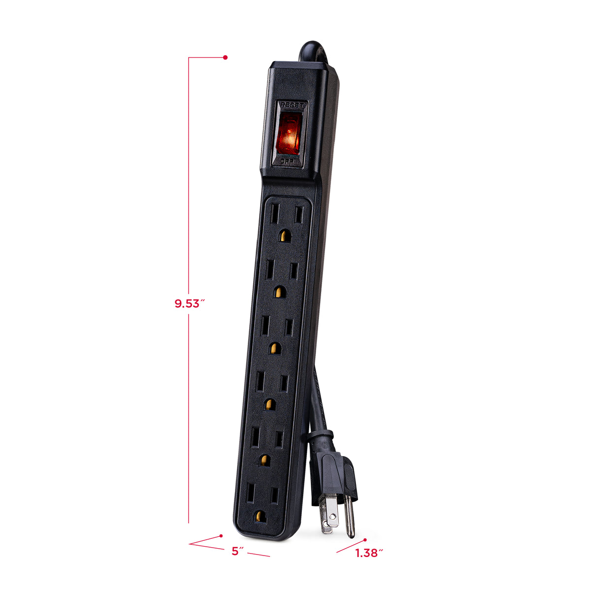 Cyber Power - GS608B - Power Strip, 6-outlet power strip, 8' cord