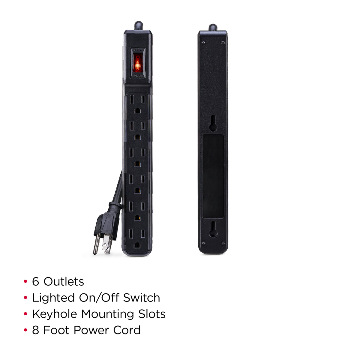Cyber Power - GS608B - Power Strip, 6-outlet power strip, 8' cord