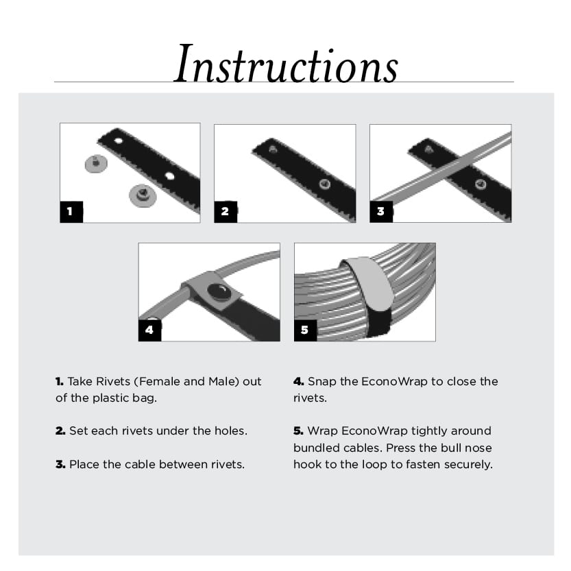 Rip-Tie - H-11-ESN - One Inch Wide EconoWrap with Snap-On, 1″ x 11″