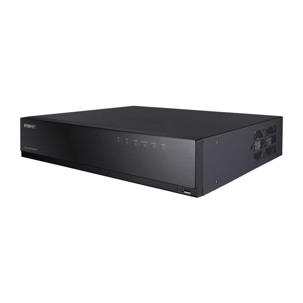 Hanwha - HRX-1635-8TB - 5-in-1 16CH Pentabrid DVR- 8TB Raw Storage, AHD, HDTVI, HDCVI (up to 8MP), Total 18CH(Analog Maximum 16CH and 2 Network Maximum 18CH), Analog Camera up 8MP(15/12fps), 5MP(20/12fps), 4MP(30/25fps), 2MP(30/25fps),1MP(30/25fps), 