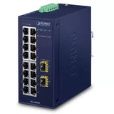 Planet - IGS-1820TF - Industrial 16-Port 10/100/1000T + 2-Port 1000X SFP Ethernet Switch