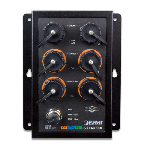 Planet - IGS-5226-4P2T - Industrial EN50155 4-Port 10/100/1000T 802.3at PoE + 2-Port 10/100/1000T Managed Ethernet Switch