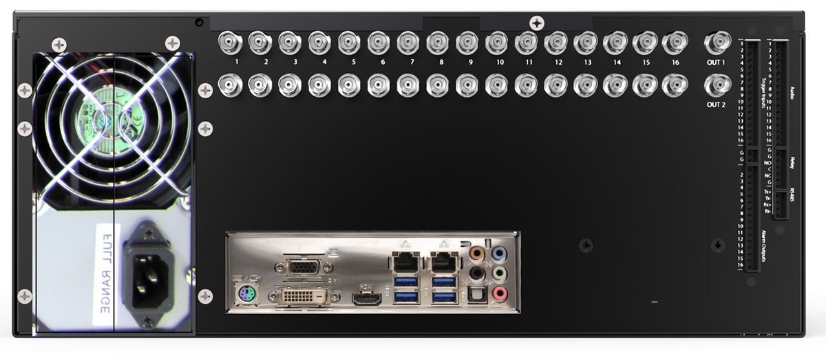 ExacqVision - 3208-36T-R4A-E - 36TB A-Series Hybrid 4U Recorder Enterprise Win10 With 8 IP Cameras Licenses and 32 Analog