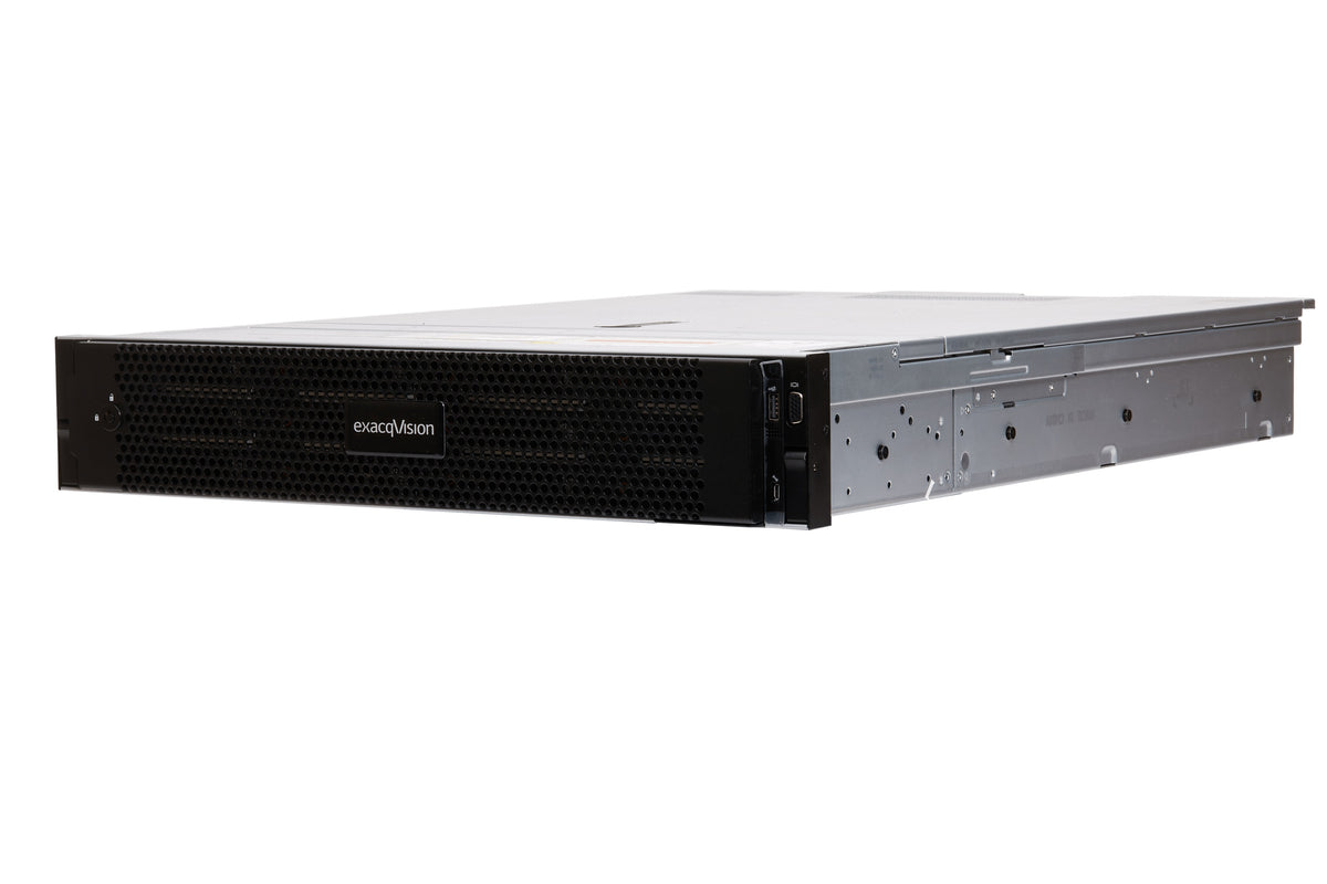 ExacqVision - IP08-240T-R2XL - IP 2U Rackmount Redundant X-Series NVR with 8 IP Professional Licenses (175 max), 240TB RAID Configured Storage (200TB usable). Linux Ubuntu 22.04 LTS OS on Dual SSD RAID1, Redundant Power Supplies, 32GB RAM, Dual