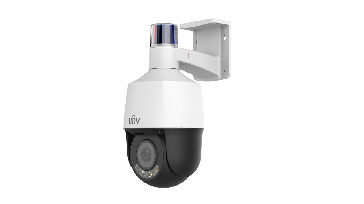 UNV - IPC6314LWH-AX5C-VG2 - UNV 4MP Active Deterrence Wise-ISP Plastic PTZ Camera (2.7mm-13.5mm,Audio&Alarm, Two-Way Audio, Starlight, Auto Tracking)