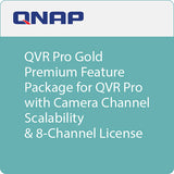 QNAP - LIC-SW-QVRPRO-GOLD - Premium feature package for QVR Pro with camera channel scalability. 8 channel license included