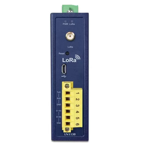 Planet -  LN1130 - Industrial IP30 LoRa Node Controller (Modbus RS232, RS485, EU868/US915 Sub 1G)