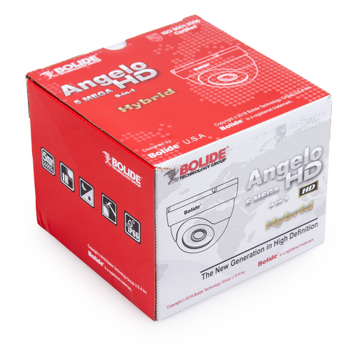 BOLIDE - BC1509IROD/28W - 5.0MP AHD / TVI / CVI / Analog Eyeball Camera, 1/2.7 CMOS, 2.8mm Wide Angle Lens, IR Up to 65 ft., Control Over Coax, OSD, Quickswitch, 12VDC, White