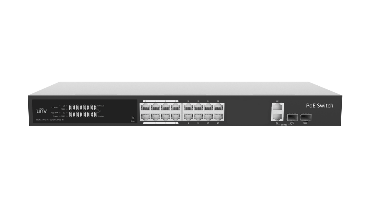 UNV - NSW2100-17GT1GP1GC-POE-IN - Giga 16 Port Lite Cloud Managed PoE Switch