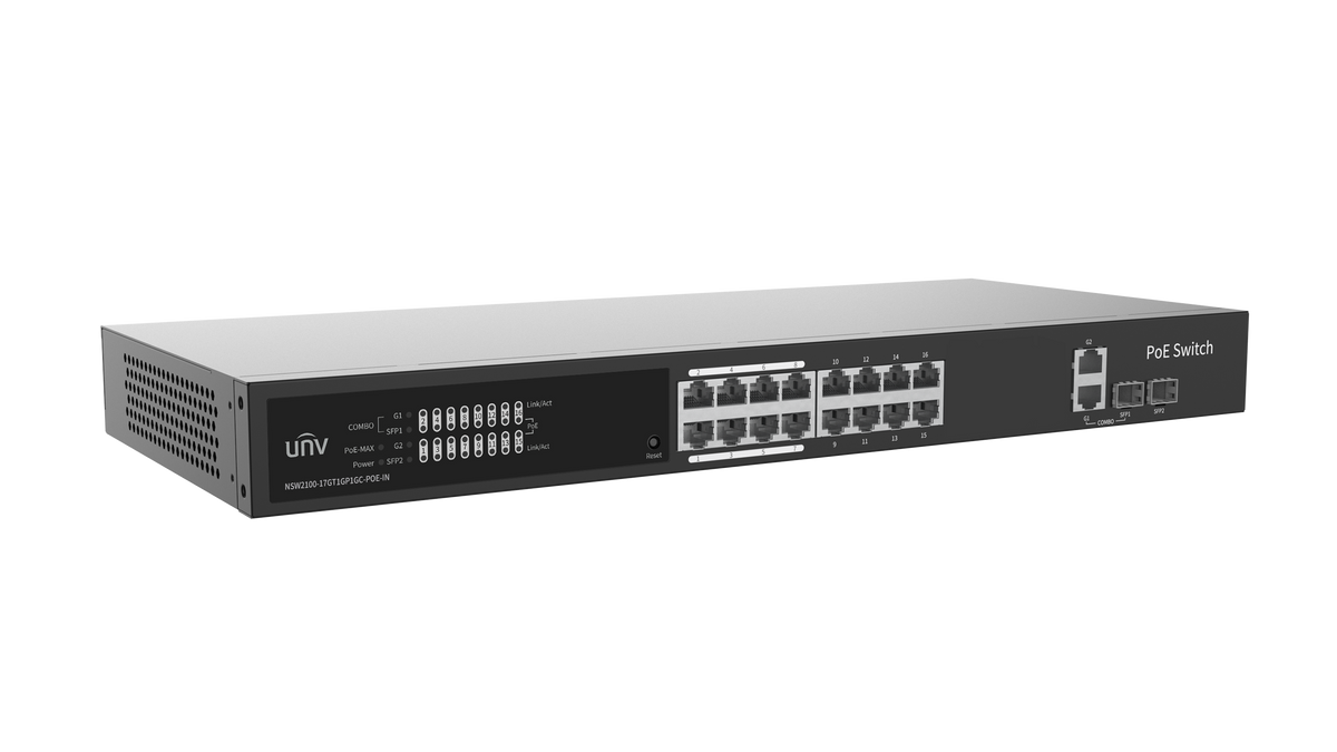 UNV - NSW2100-17GT1GP1GC-POE-IN - Giga 16 Port Lite Cloud Managed PoE Switch