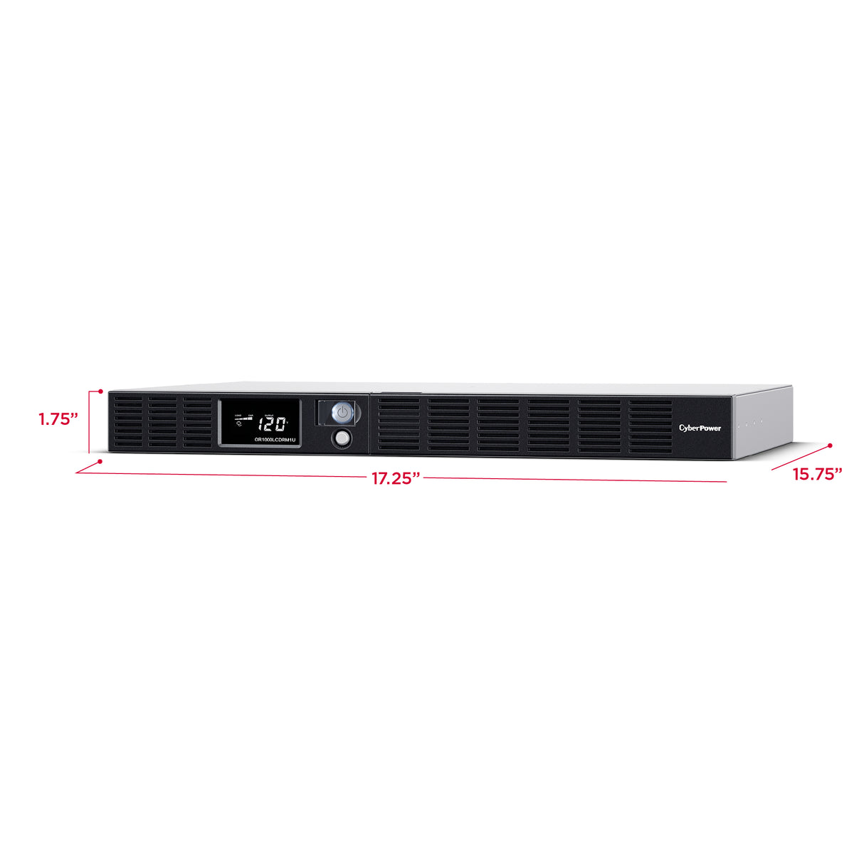 CYBERPOWER - OR1000LCDRM1U - 1000VA/600W 1U Rackmount UPS, 6 NEMA 5-15R Outlets, NEMA 5-15P Plug, 10 Ft. Cord, LCD, AVR, USB, Relay, SNMP, PowerPanel Business Software, 3 Year Warranty
