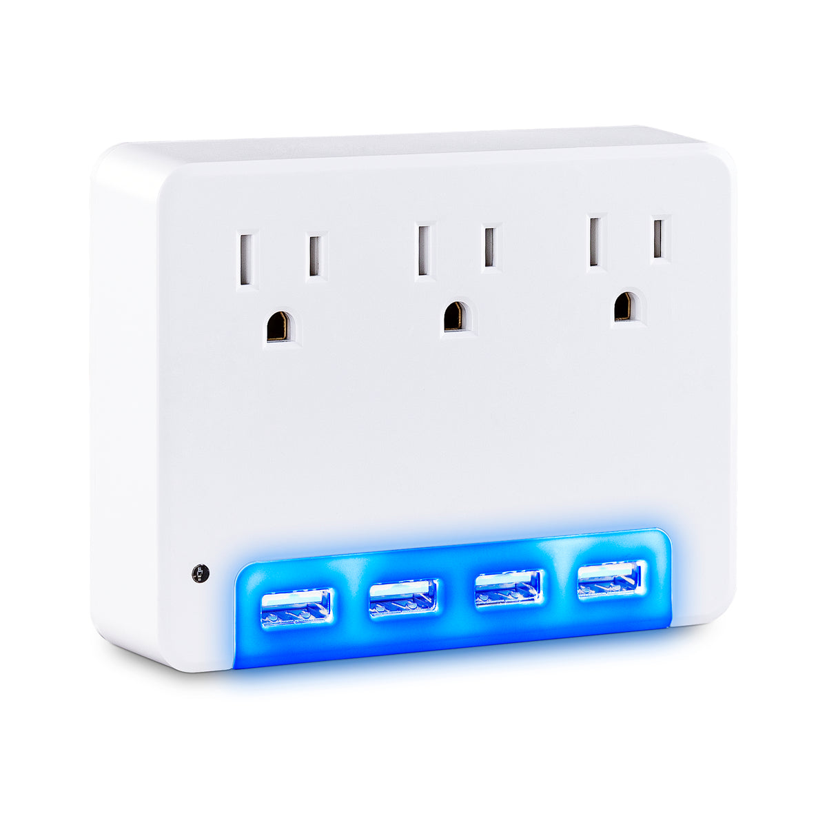 Cyber Power - P3WUN - 3 AC Outlet Wall Tap 125V with 4 USB 3.4A Charging with Night Light 