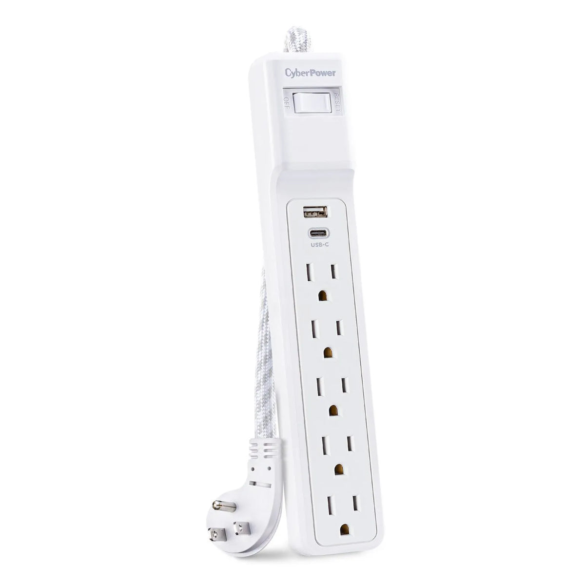 CYBERPOWER - P504UC - 5-Outlet Surge Suppressor - 4 FT Cord 1 USB A 1 USB C