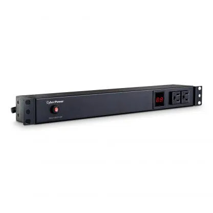 Cyber Power - PDU15M2F10R - 15A (Derated to 12A), 120 V, 50Hz/60Hz, NEMA 5-15P plug, 12 NEMA 5-15R, 1U Rackmount, 15 ft Cord, Limited Lifetime Warranty