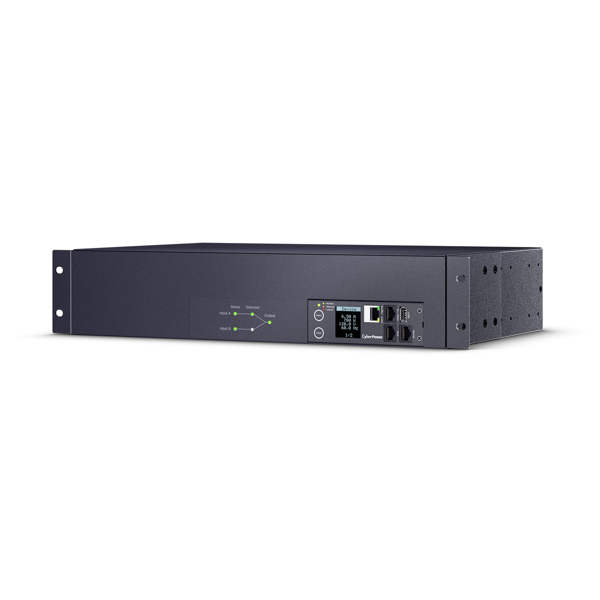 Cyber Power - PDU44003 - Switched ATS PDU, 30A (Derated to 24A), 100-120V, 2 x NEMA L5-30P Plug w/10 Ft Cord, 17 Outlets (16 x 5-20R + 1 x L5-30R), 2U Rackmount, 3 Year Warranty
