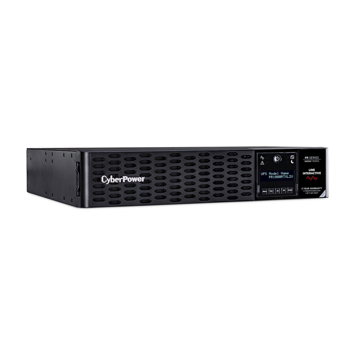 Cyber Power - PR1000RTXL2U - UPS SYSTEMS New Smart App 1000VA/1000W, Sine Wave, 2U, NEMA 5-15P, 10 Ft Cord