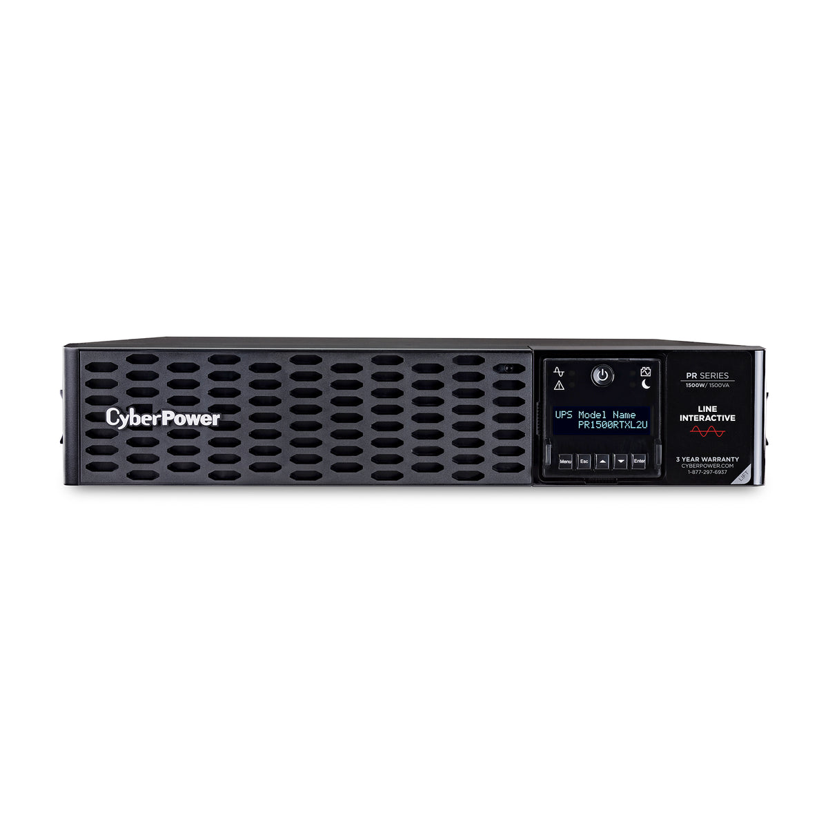 Cyber Power - PR1500RTXL2U - UPS SYSTEMS New Smart App 1500VA/1500W, Sine Wave, 2U, NEMA 5-15P, 10 Ft Cord