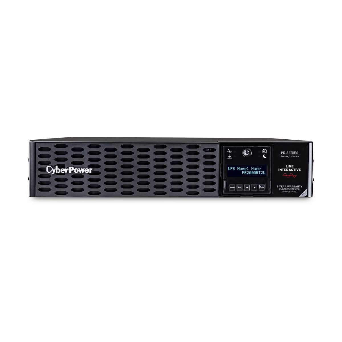 Cyber Power - PR2000RT2UN - UPS SYSTEMS New Smart App, 2000VA/2000W, Sine Wave, 2U, NEMA 5-20P, 10 Ft Cord