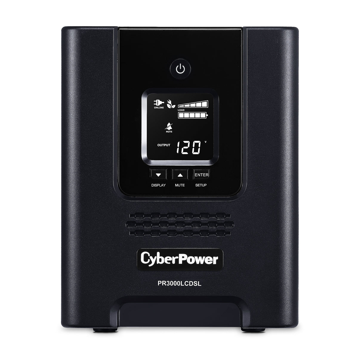 CYBERPOWER - PR3000LCDSL - 3000VA/2700W, Pure Sine Wave, NEMA L5-30P (straight), 10 ft, 6 NEMA 5-20R, 1 NEMA L5-30R, USB, Serial, SNMP, Relay, EPO, PowerPanel Business Edition software, Yes, 3 year warranty