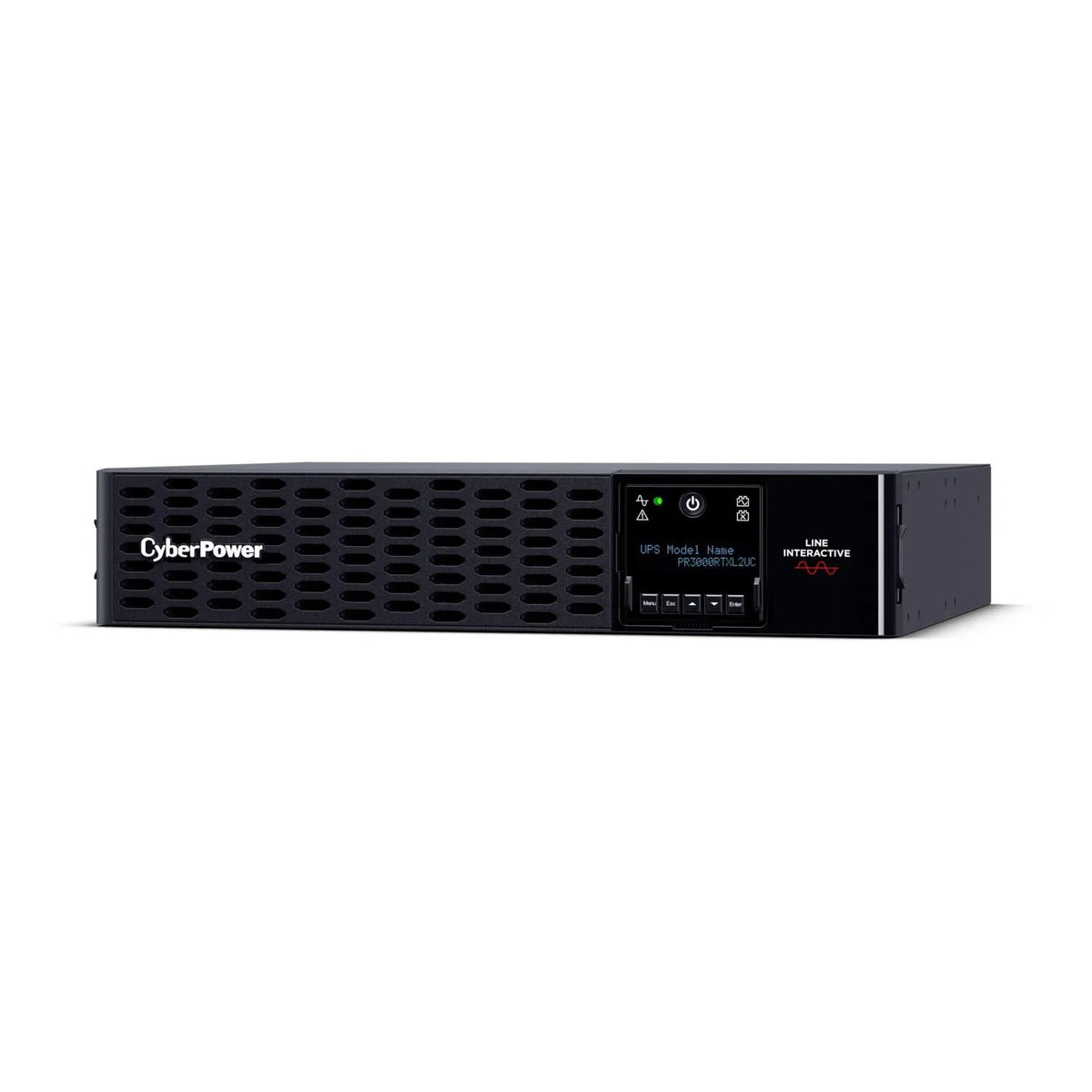 CYBERPOWER - PR3000RTXL2UCN - 3000VA/3000W, Sine Wave, 2U, NEMA L5-30P, 10 Ft Cord, 8 NEMA 5-20R +1 NEMA L5-30R, USB, Serial, SNMP, Cloud, Relay, EPO, PowerPanel Business Edition software, Accepts EBM BP48VP2U03, Pre-installed RMCARD205, 3 Yr Warrant