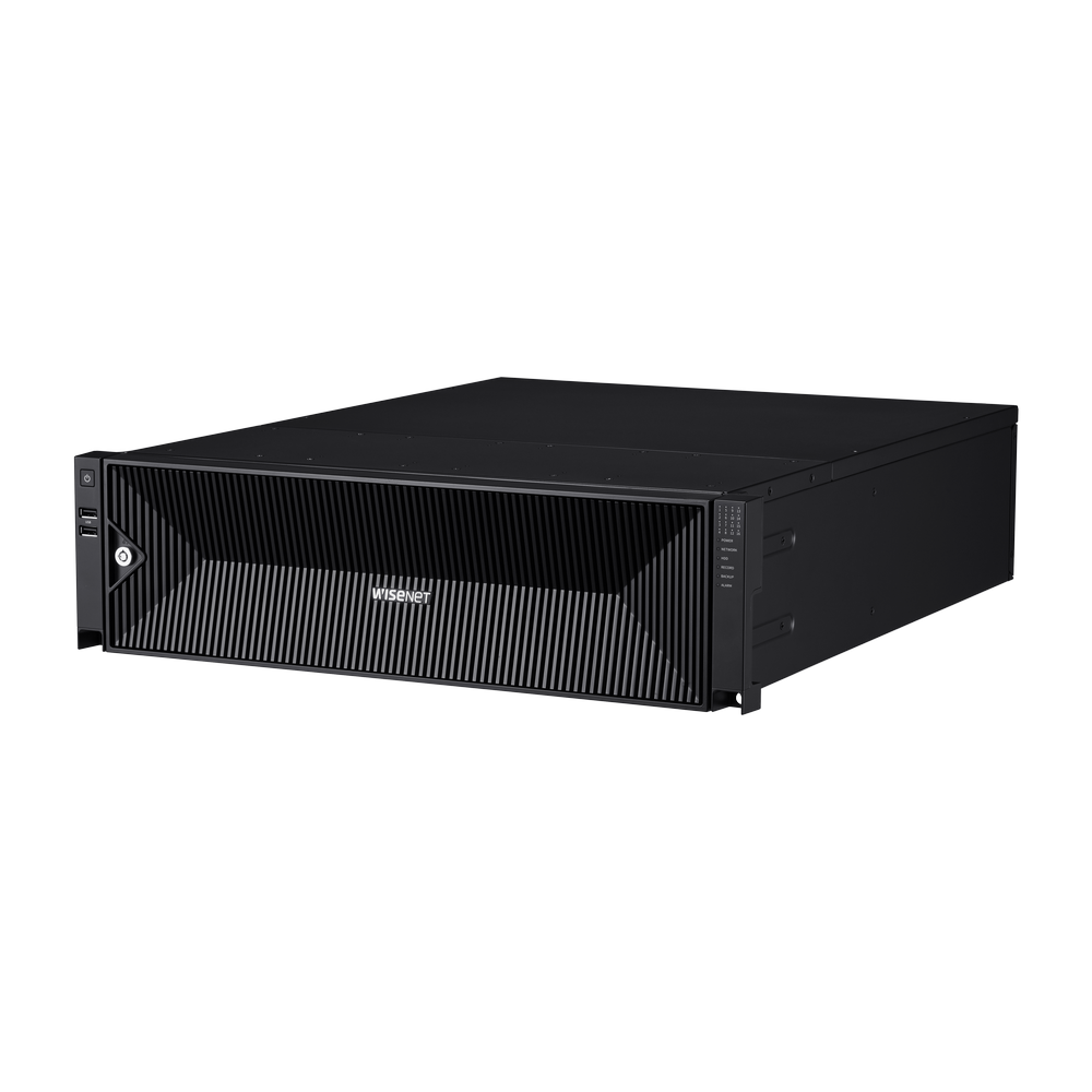 Hanwha - PRN-3200B4-64TB - 8K NVR (Intel based), 64TB RAW, 32 channels, H.265, H.264, MJPEG, 16 fixed internal SATA HDDs (10TB max per HDD), RAID 5 & 6, ARB (Automatic Recovery Backup), 400 Mbps recording / up to 32 Mbps playback, Dual stream recordi