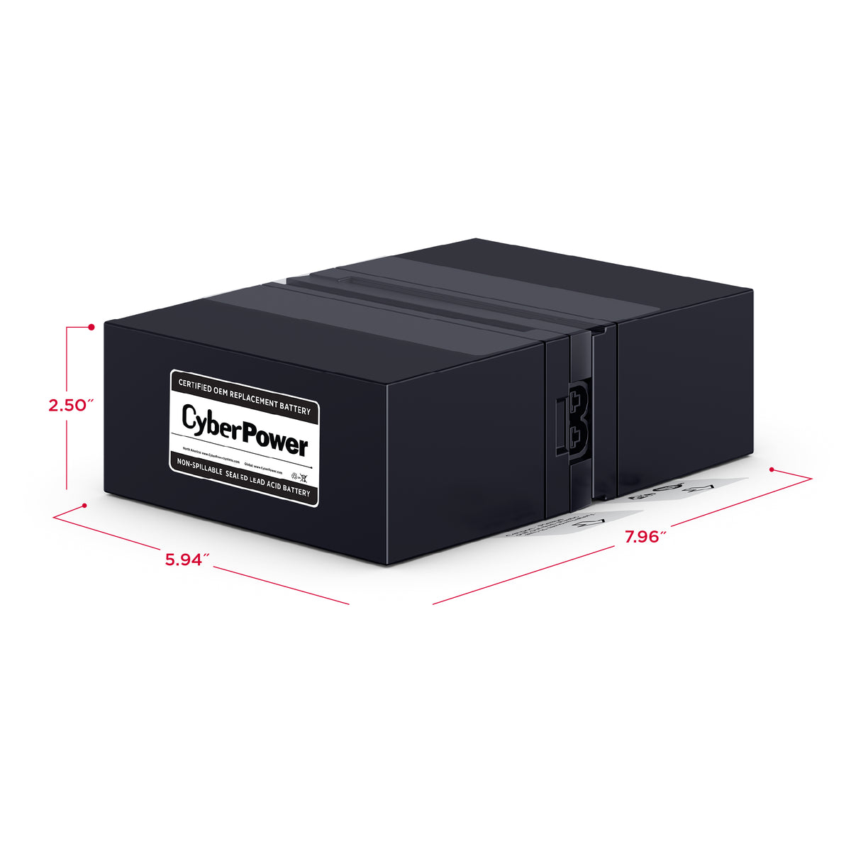 CYBERPOWER - RB1280X2B - Replacement Battery Cartridge for CP1500PFCLCD, 2 batteries, 12V/9AH, Sealed lead-acid, 18 month warranty