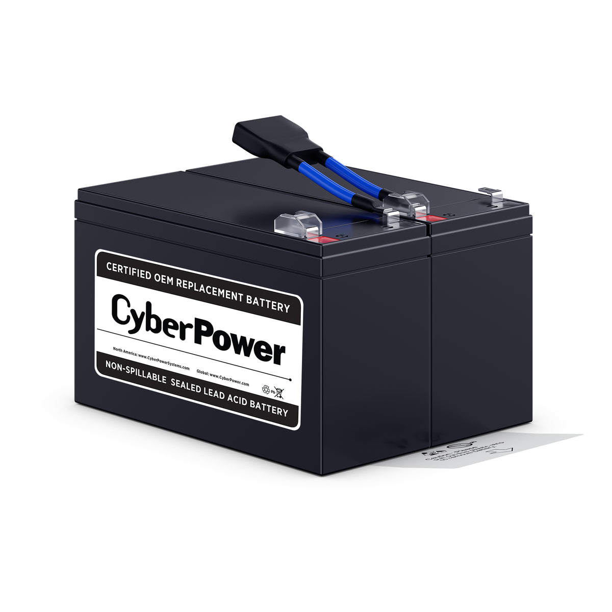 CYBERPOWER - RB1290X2B - REPLACEMENT BATTERY CARTRIDGE, 2 BATTERIES, 12V/9AH, SEALED LEAD-ACID, 18 MONTH WARRANTY