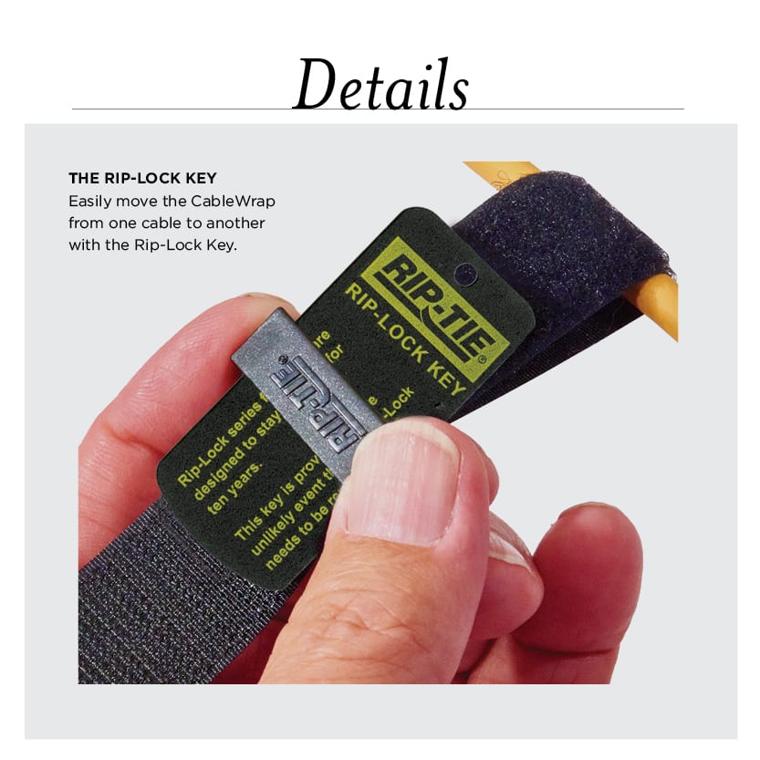 Rip-Tie - RLH-065-WO - One Inch Wide Rip-Lock CableWrap with Write-On Pull Tab 1