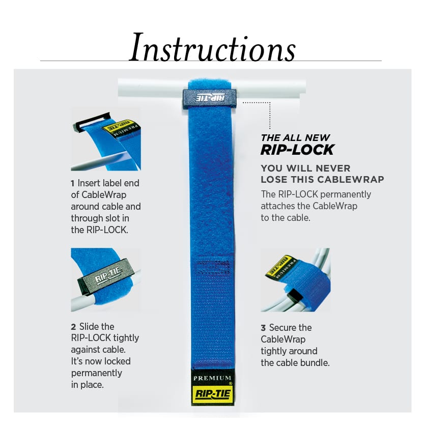 Rip-Tie - RLH-045-WO - One Inch Wide Rip-Lock CableWrap with Write-On Pull Tab 1