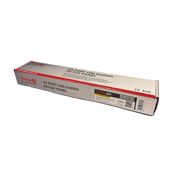 GoSimplyConnect - S45-2024UP - 24 Port PROSeries Unloaded UTP Keystone Patch Panel, Removable Face Plate, 1RU, Cable Management Bracket, cable ties and rack screws. 1ea/box