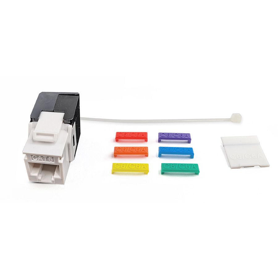 Simply 45 - S45-3600W-25 - Cat6/6A UTP 180° White Keystone Jack - 25/Pack