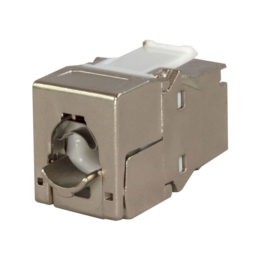 Simply 45 - S45-3750 - 10GBaseT STP 180° Shielded Keystone Jack (Toolless) for Cat7a/6a/7, w/6- 1ea/bag