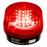 SECO-LARM - SL-1301-SAQ/R - 10~24 VDC LED Strobe Light with built in programable siren. Incorporates 54 LEDs. 50,000-Hour operating life. Six different flash patterns. Adjustable flashing speed. Indoor/outdoor use. Red lens.
