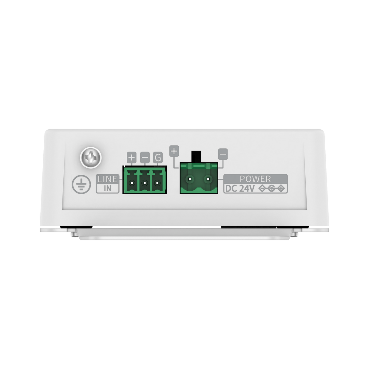 Hanwha - SPA-B1000 - IP Audio Bridge, Background Music, Analog Audio Input (L, R : +6dBV Max line IN level), 1GB Internal Storage, Single Micro SD slot (Up to 32GB), Built in Relay, SUNAPI, PoE