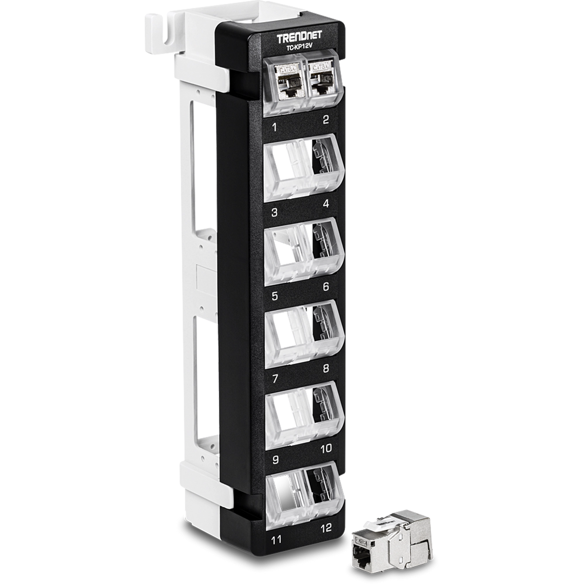 TRENDNET - TC-KP12V - 12-Port Blank Angled Wall Mount Keystone Patch Panel