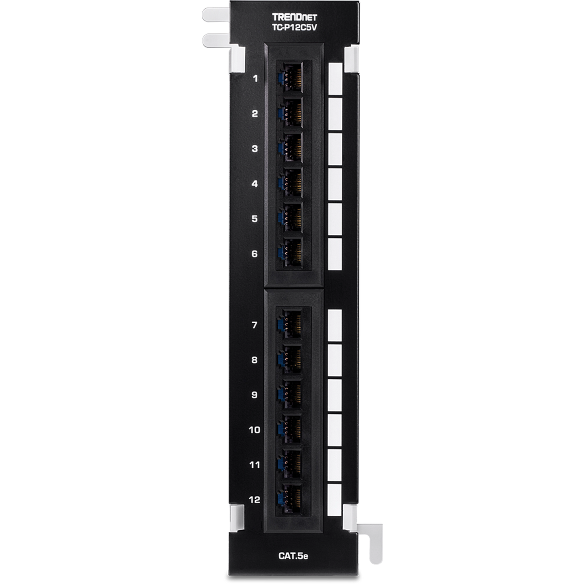TRENDNET - TC-P12C5V - 12-Port Cat5e Unshielded Wall Mount Patch Panel with Included 89D Bracket