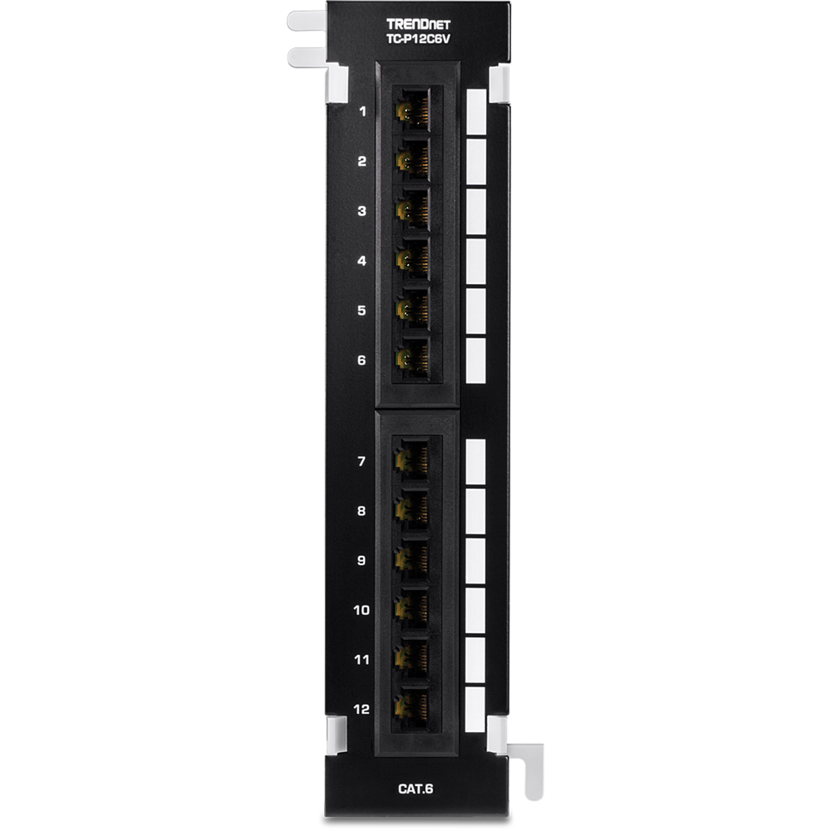 TRENDNET - TC-P12C6V - 12-Port Cat6 Unshielded Wall Mount Patch Panel with Included 89D Bracket