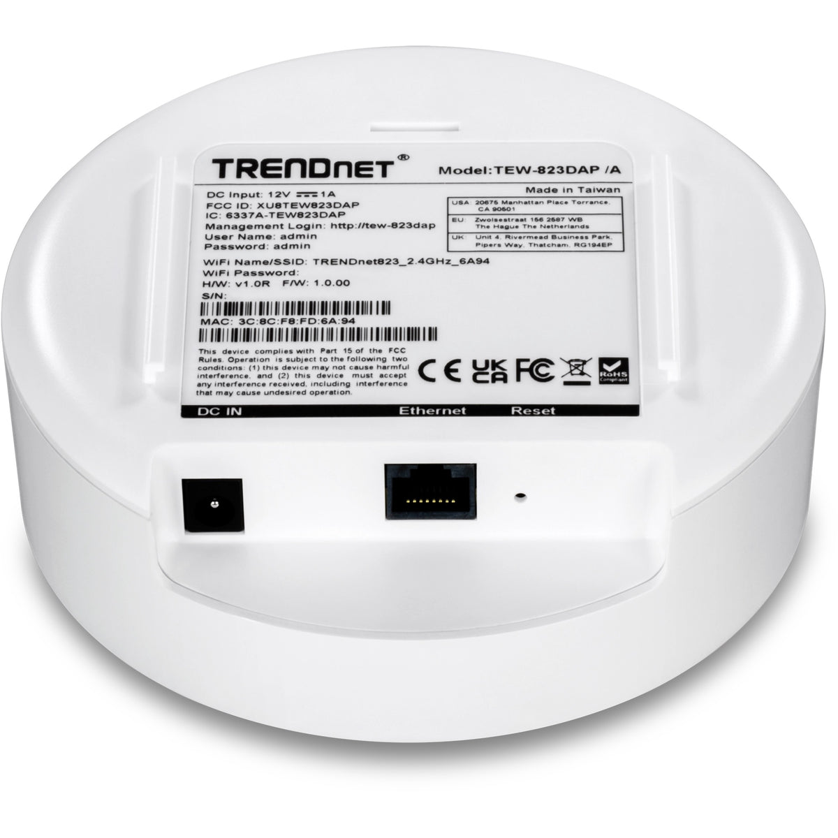 TRENDNET - TEW-823DAP (CA) - AC1300 Dual Band PoE Indoor