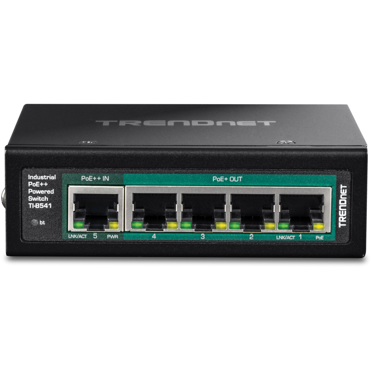 TRENDNET - TI-B541 - 5-Port IndustrialGigabit PoE++ Powered DIN-Rail Switch with PoE Pass-Through
