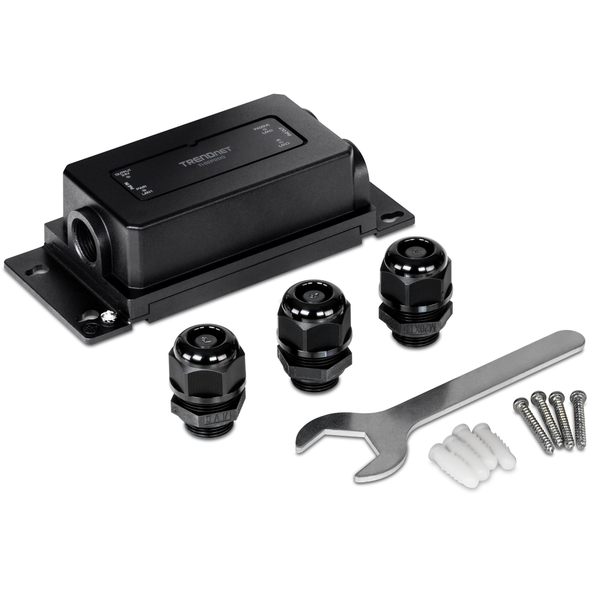 TRENDNET - TI-BEP200 - 2-Port Industrial Outdoor Gigabit Active/Passive PoE+ Extender