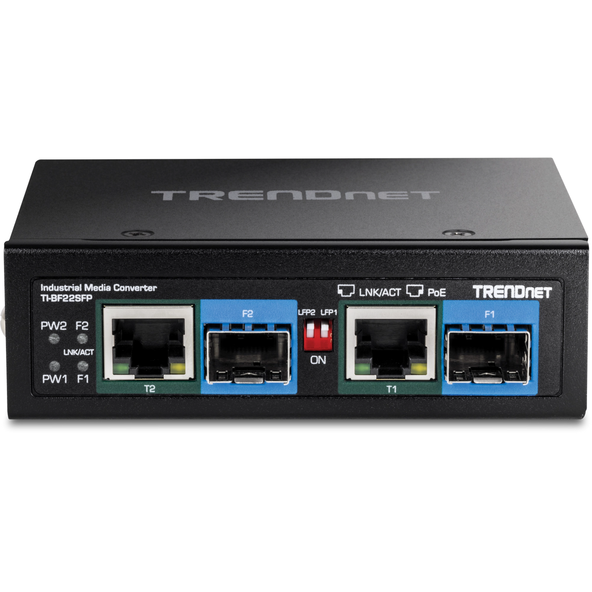 TRENDNET - TI-BF22SFP - 2-Port Industrial SFP to Gigabit PoE++ Media Converter