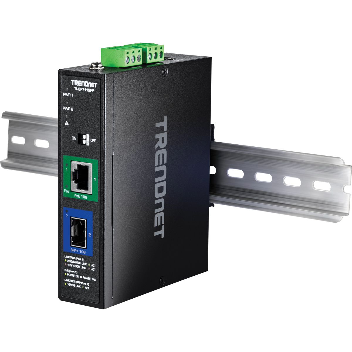 Trendnet - TI-BF711SFP - Industrial 10G SFP+ to 10G PoE++ Media Converter