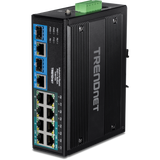 TRENDNET - TI-BG104 - 10-Port Industrial Gigabit PoE++ DIN-Rail Switch