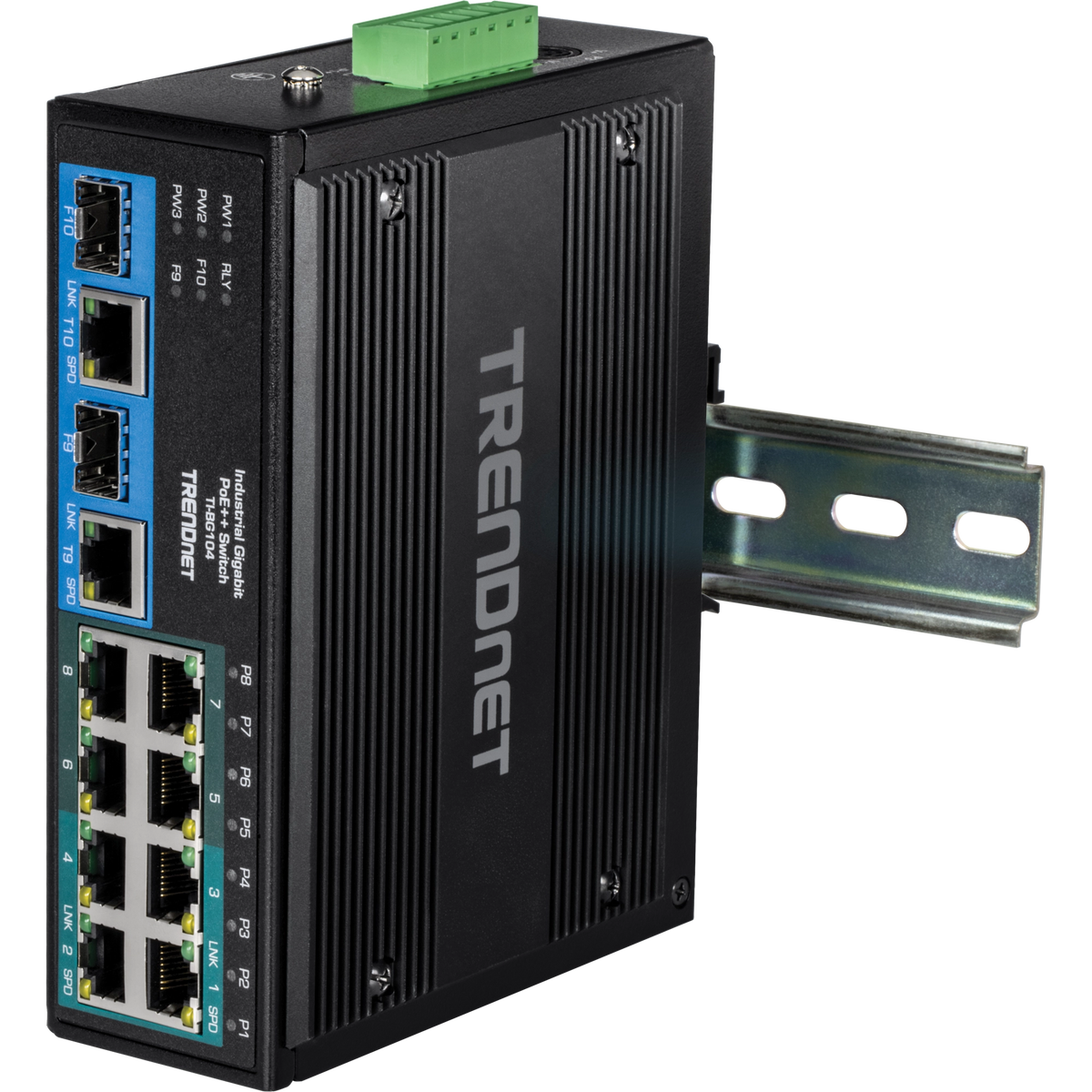 TRENDNET - TI-BG104 - 10-Port Industrial Gigabit PoE++ DIN-Rail Switch