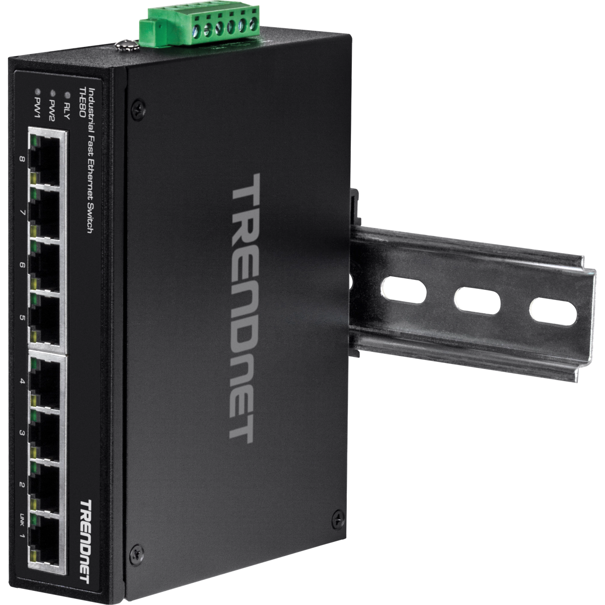 TRENDNET - TI-E80 - 8-Port Industrial Fast Ethernet DIN-Rail Switch